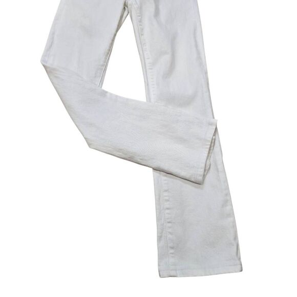 Paige Hidden Hills Straight Jeans Women's 26 White Denim Stretch Zip Fly Hipster - Picture 5 of 8